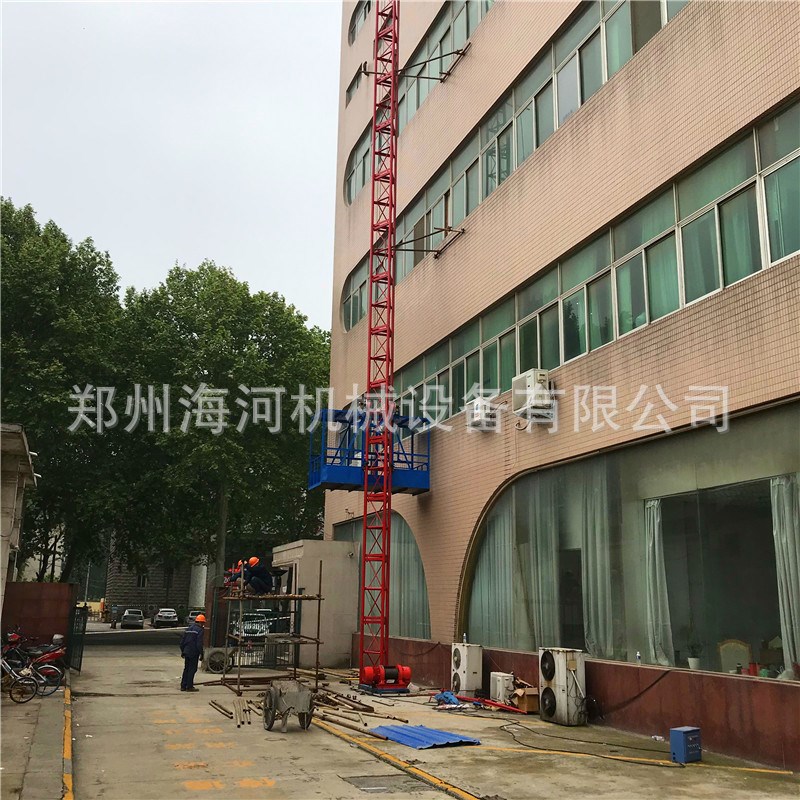 菲律宾缅甸工地物料m提升机 一柱一笼施工升降机双吊篮货梯升降机