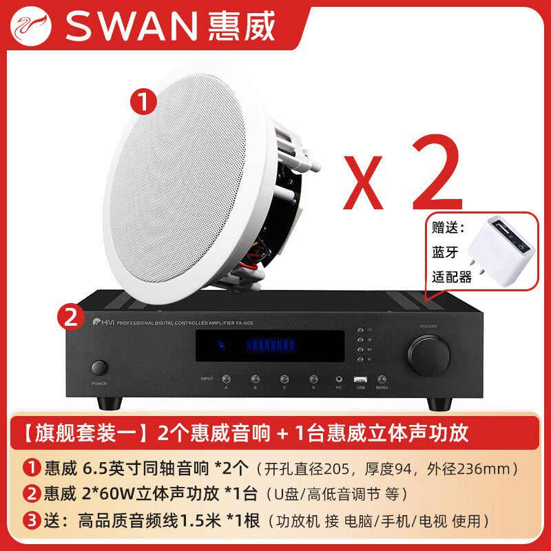 Hivi/惠威VX6-C吸顶音箱套装家庭影院音响吊顶会议嵌入式天花喇叭