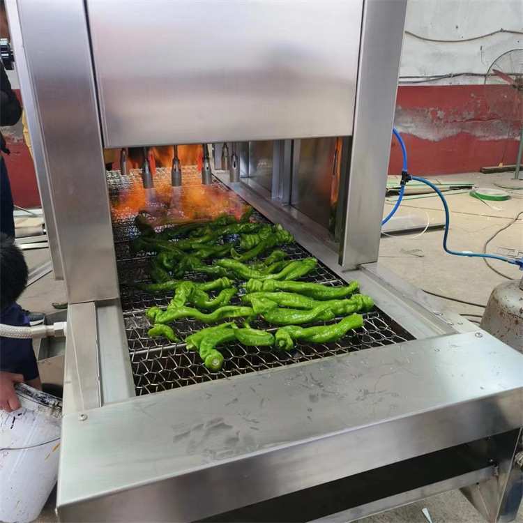 五花肉皮烤皮机 猪脸连续燎毛机 乌鸡喷毛机 义康机械