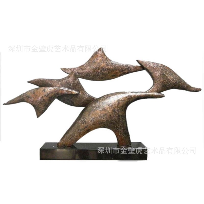 金属鱼摆件 镜面不锈钢系列鱼雕塑D 酒店别墅样板房现代风格艺术