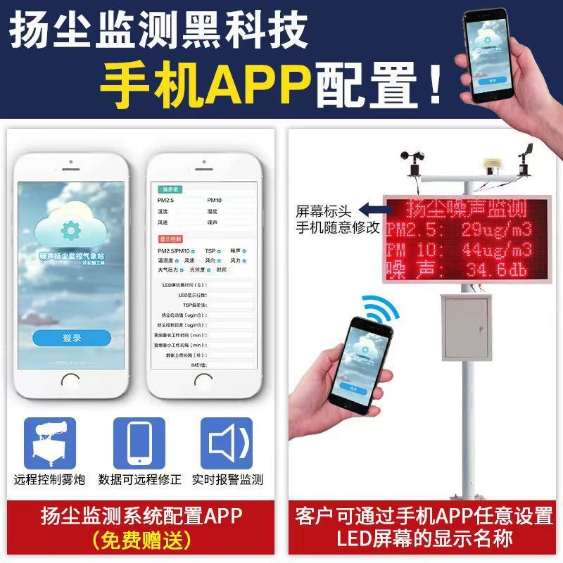 建筑工地贝塔射线扬尘 工地环境噪声噪音实M时监测系统 在线监测