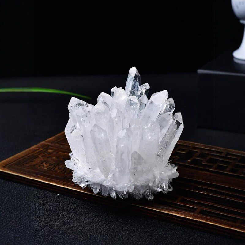 天然白水晶簇原石晶花能量石消磁净化水晶桌面办公风水摆件