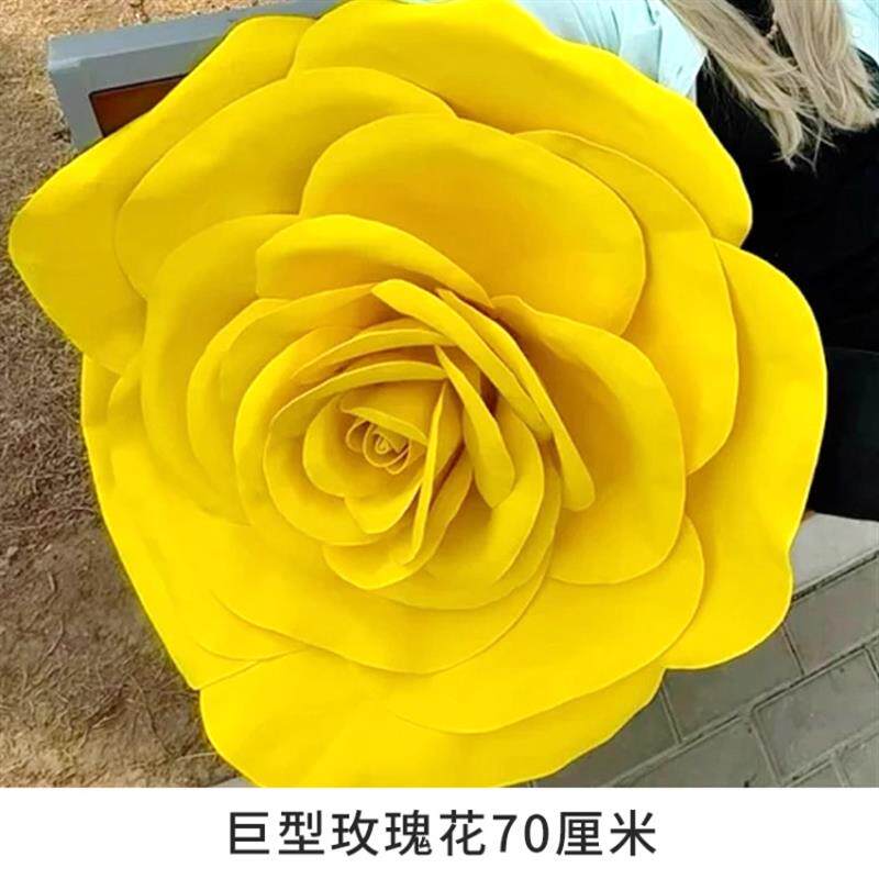 巨型美陈玫瑰eva仿真花黄色藤条挂花藤曼向日葵挂花路引橱窗布置
