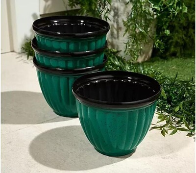 T 50386 Ribbed Plastic Planters for Home Office 罗纹塑料花盆