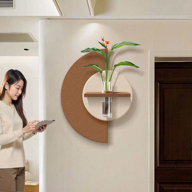3d立体餐厅装饰画2025新款水培绿植挂画高级感奶油风客厅砂岩壁画