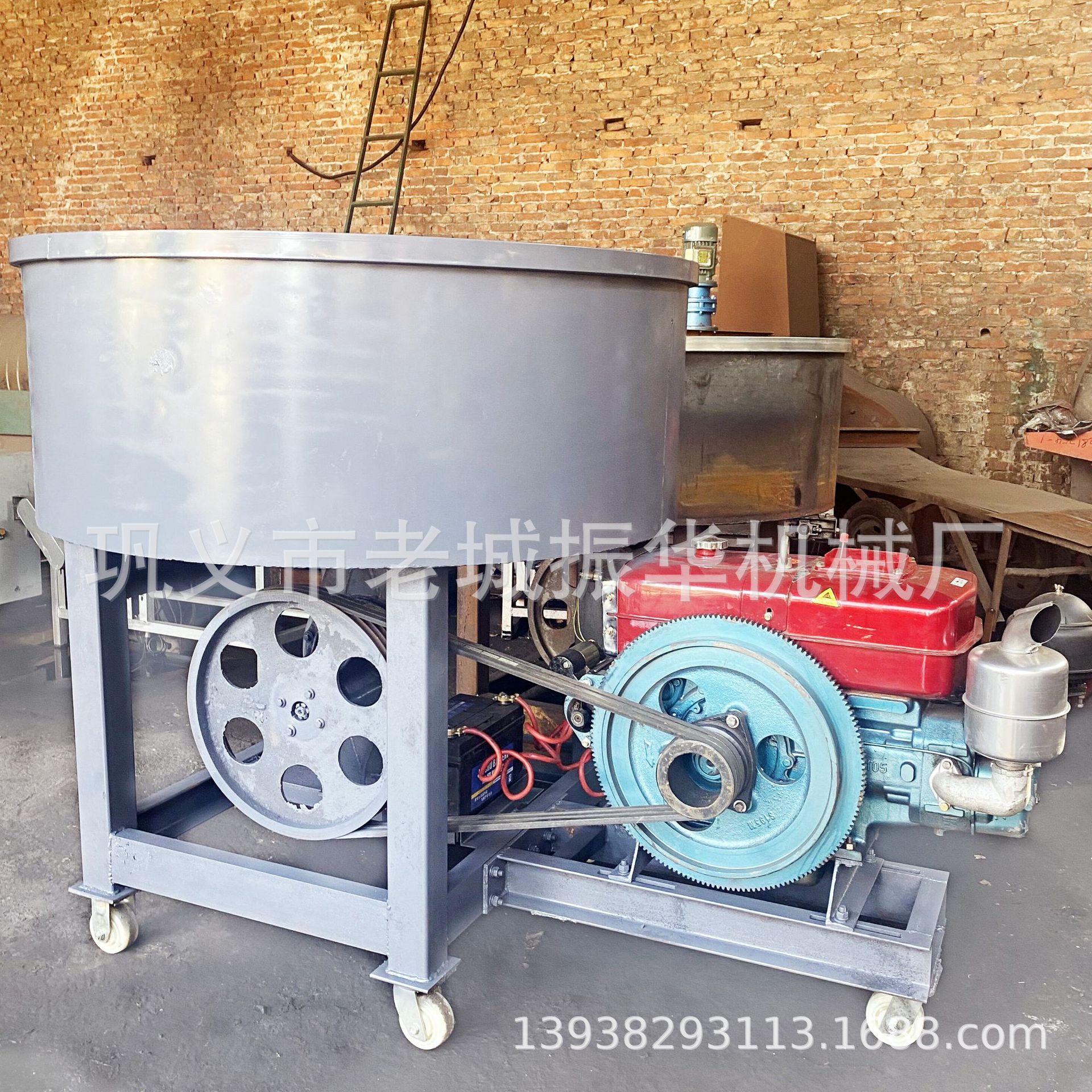 供应可改装轮碾搅拌机 中小型平口搅拌机 柴油机动力应用