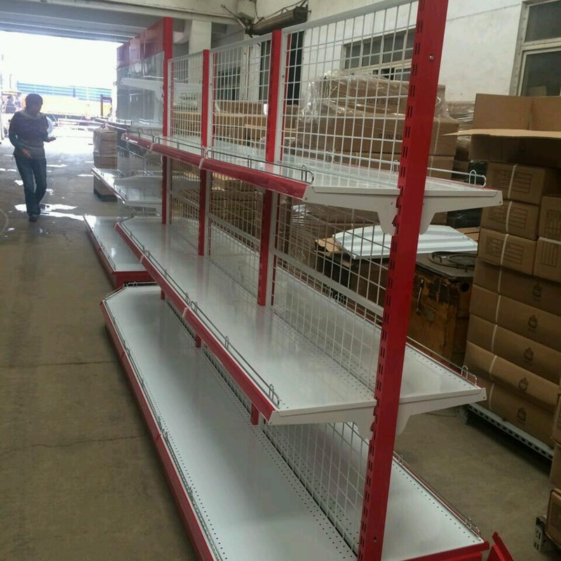梯形端头金属展示架 双面z背网超市便利店货架 商品展示架
