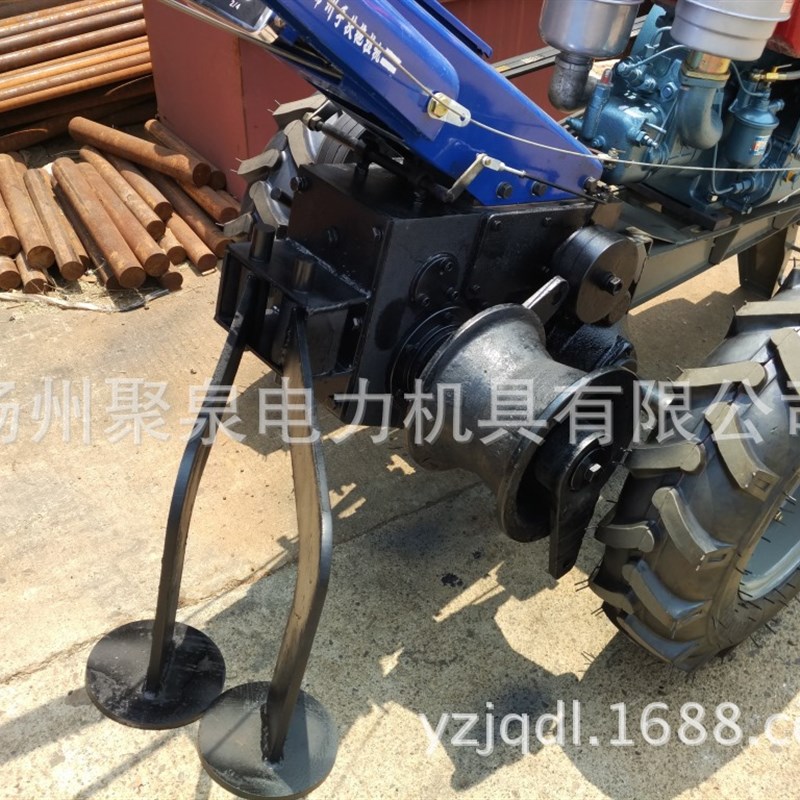 扬州聚泉牌5T吨8吨新款 t手扶绞磨机手扶绞磨50kn牵引机电缆铺设