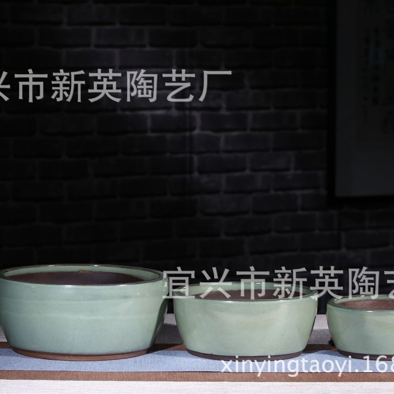 宜兴紫砂花盆  创意多肉仿古上釉欧式陶瓷盆glazed pot