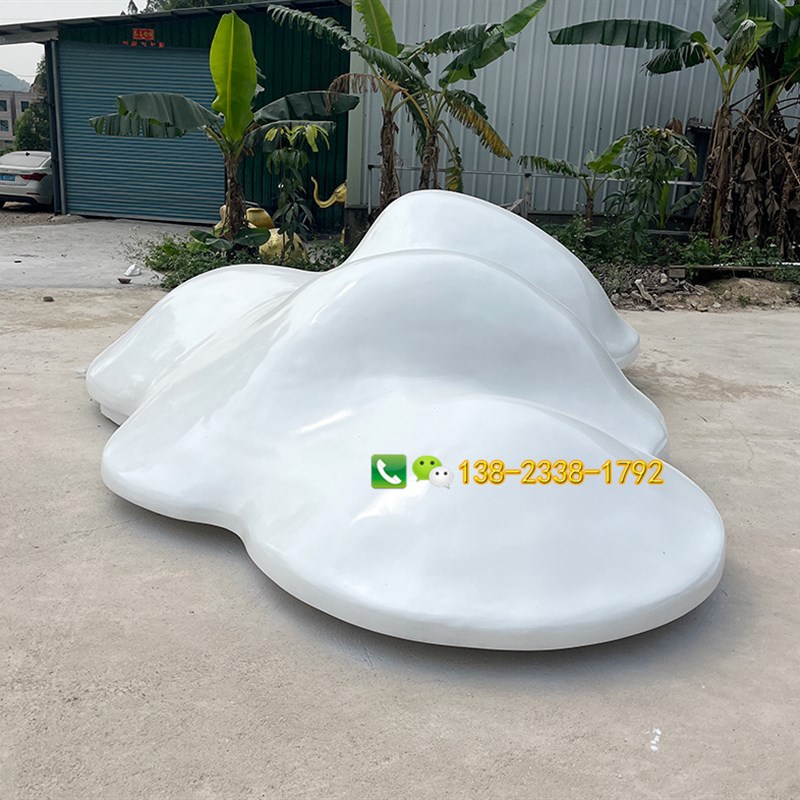 园林景观小品玻j璃钢云朵白云坐凳游乐场儿童攀爬件装饰雕塑摆件