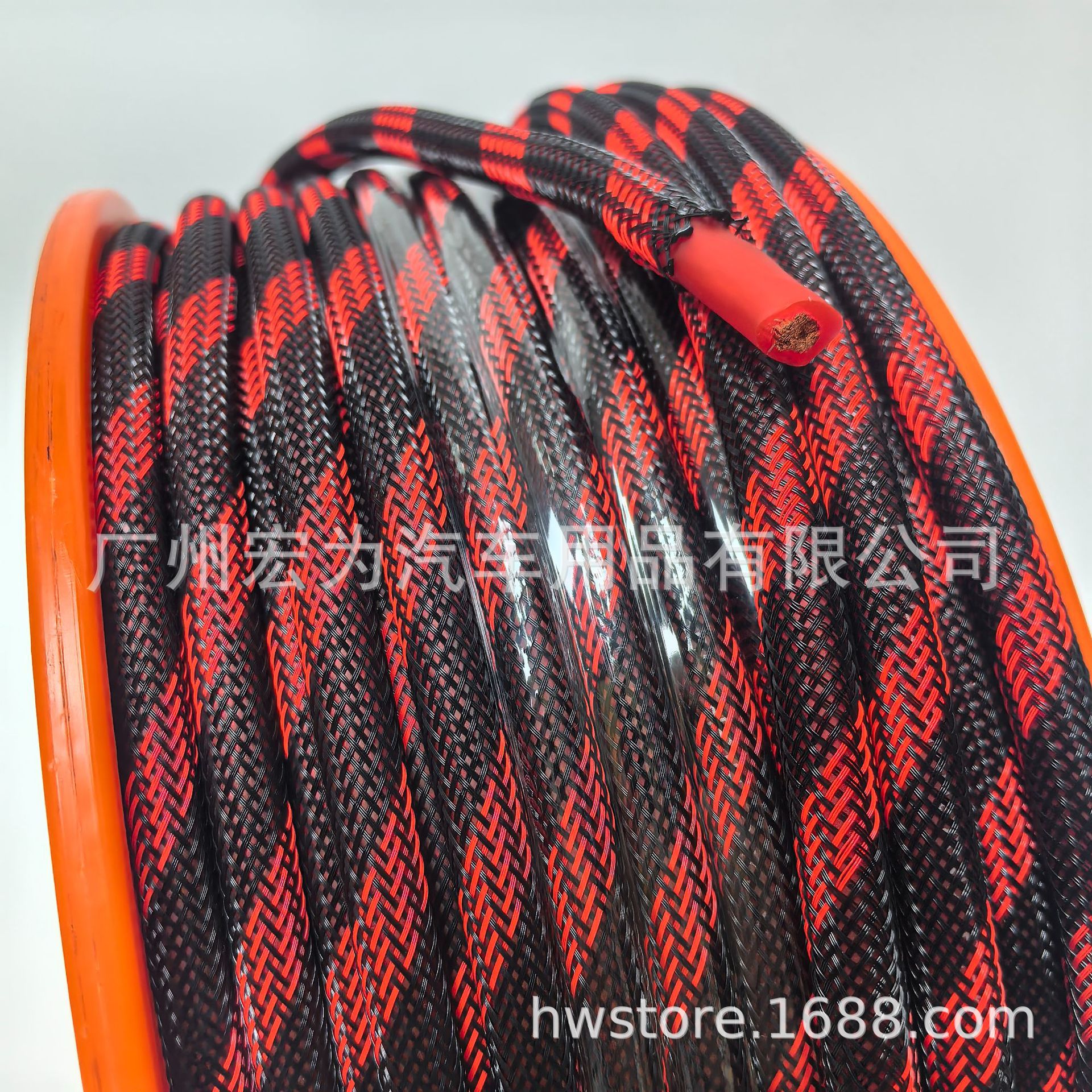 厂家批发纯铜音响线材6GA套网管电源线车载音响改装6号powercable