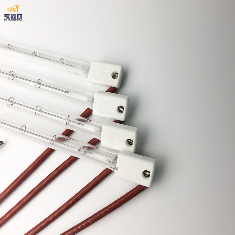 透明石英加热灯管1.3KW500MM暖风机干燥加热灯红外线半镀白灯管