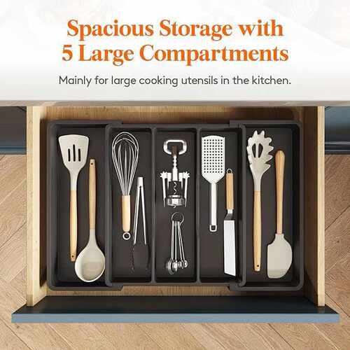 TEMU新款整理家用Expandable Utensil Tray 扩展餐具收纳盒