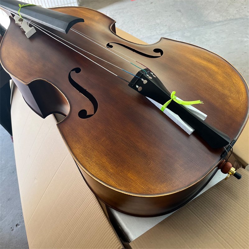 实木乌木指板雕木槿手工低音提琴倍大提琴doublXe bass