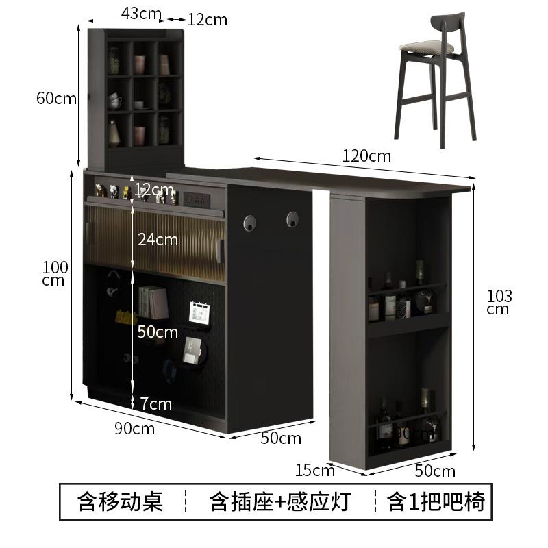 吧台桌可伸缩实木隔断柜双面沙发边柜客厅餐桌一体岛台小户型休闲