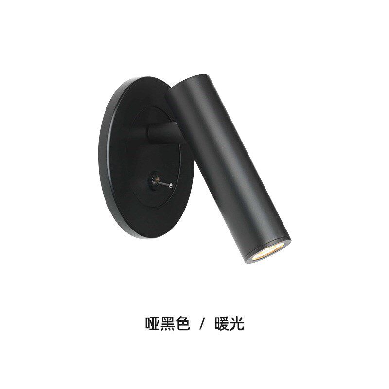 酒店客房卧室床头LED阅读壁灯 带开关古铜色射入式隐藏床头嵌小灯