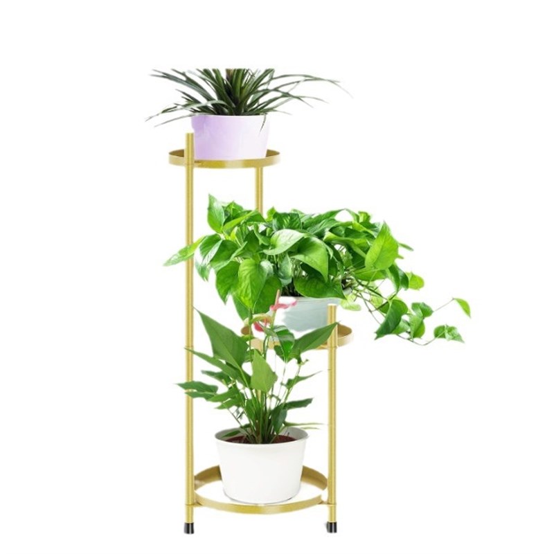 铁艺三层植物支架户外金A属植物架花盆展示架阳台花架