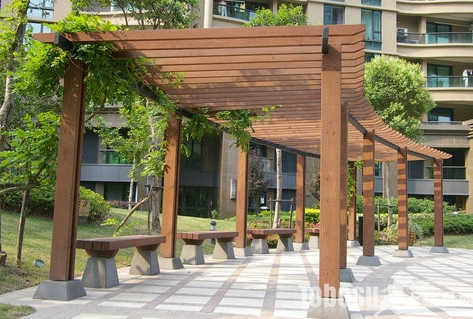 云南花架塑木廊架爬藤架葡萄架花架碳化木廊庭院实木厂家直销