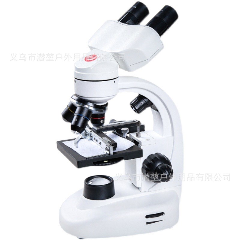 专业双目光学生物显微镜儿童科学中学生1000P0倍医家用看精子螨虫