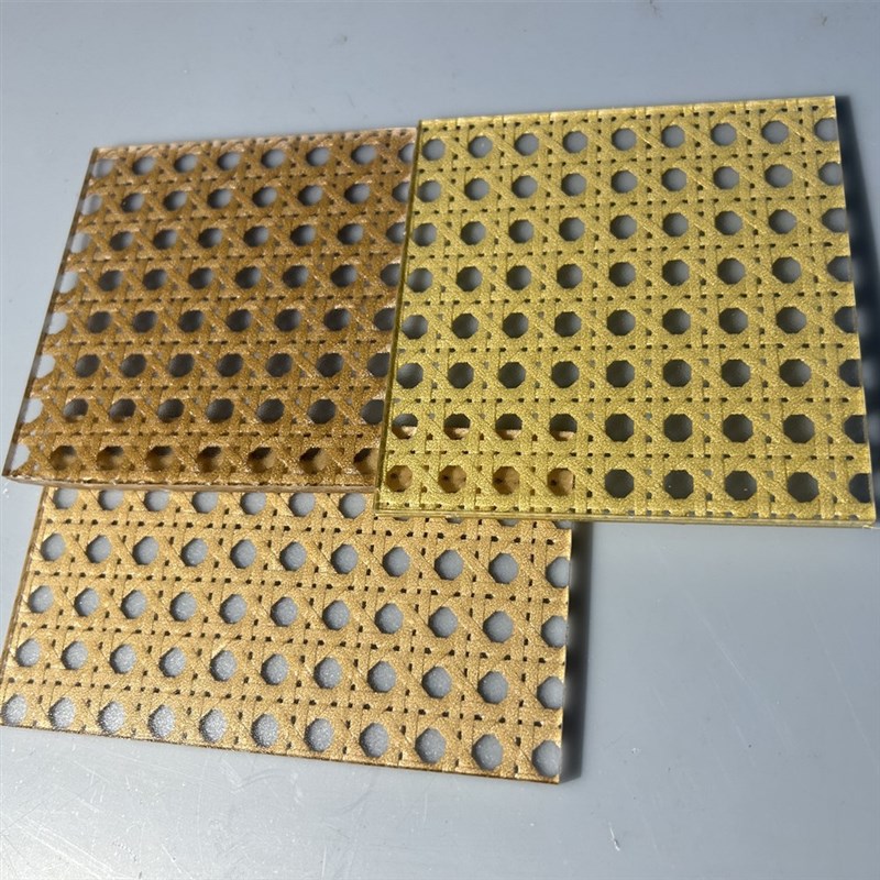 热卖阻燃仿潮有机树脂竹编板仿y藤色藤编板装饰装修屏风隔断柜门