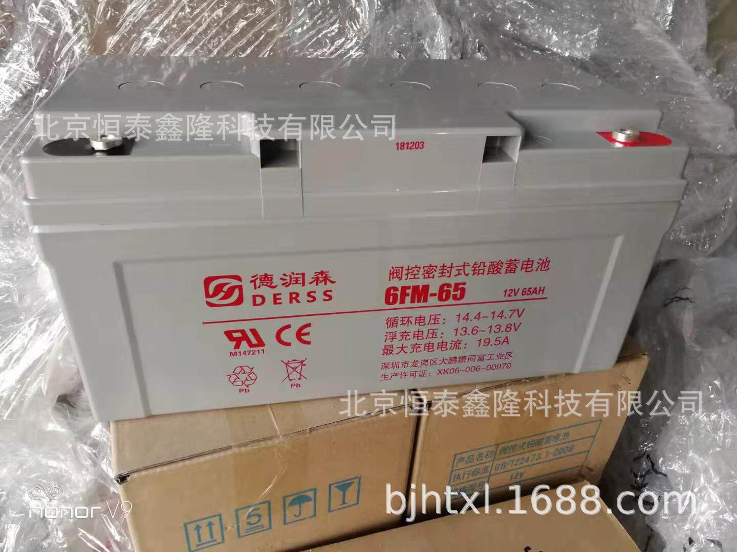 德润森蓄电池6FM-65铅酸蓄电池12v65ah直流屏电池报价