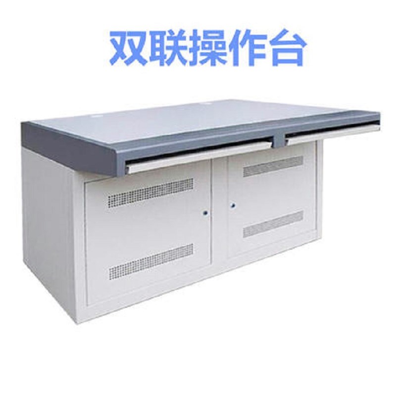 监控操作台三联 双联钢木电脑机房指挥中心控制台平台桌4联调度台