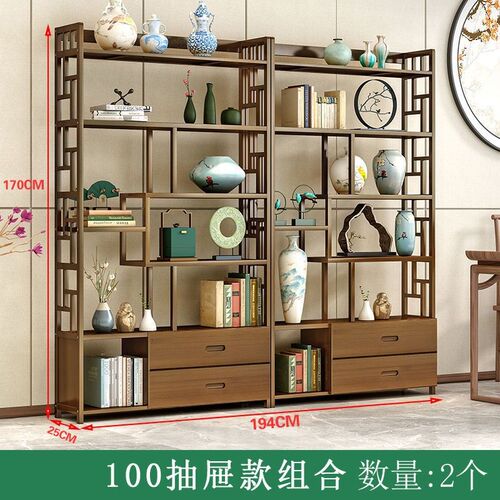 架子办公室多宝阁书架q展示柜置物架古董仿古博古架实木中式茶包