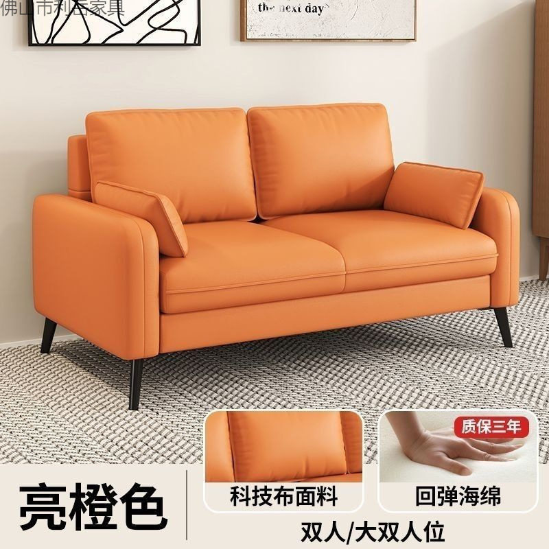 双人小户型现代简约沙发客厅公寓出租房服装店办公室休息区小沙发