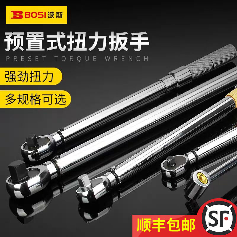 波斯扭力扳手扭矩力矩高精度预置式扭力计加力棘轮铬钒钢20-100Nm