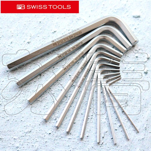 瑞士原装PB SWISS TOOLS 英制L型平头内六角扳手PB 213Z 系列