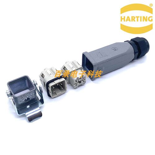 HARTING重载连接器 HAN 4A M/F 方形小体积4针5芯 浩亭航空插头