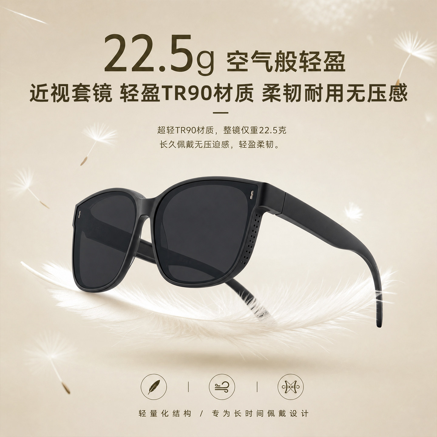 套镜偏光墨镜近视者福音男开车驾驶钓鱼大框方形透气大气女太阳镜