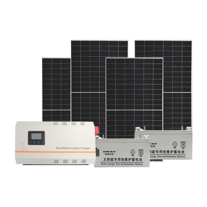 太阳能光伏c发电系统家用全套220V3KW离网太阳能逆控一体机电池组
