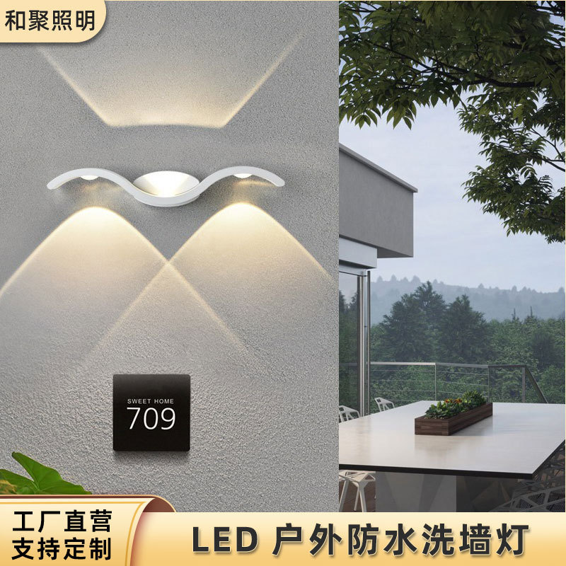 led户外防水洗墙灯入户玄关走廊过道庭院花园别墅高级欧式壁灯