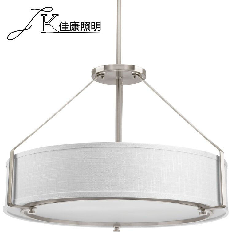 亚马逊美式复古布艺田园乡村吸顶灯餐厅灯书房灯具铁艺卧室吸顶灯