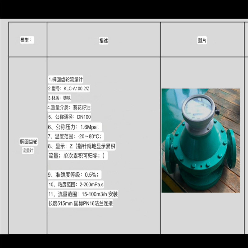 KLC-A100.2/Z椭圆齿轮流量计