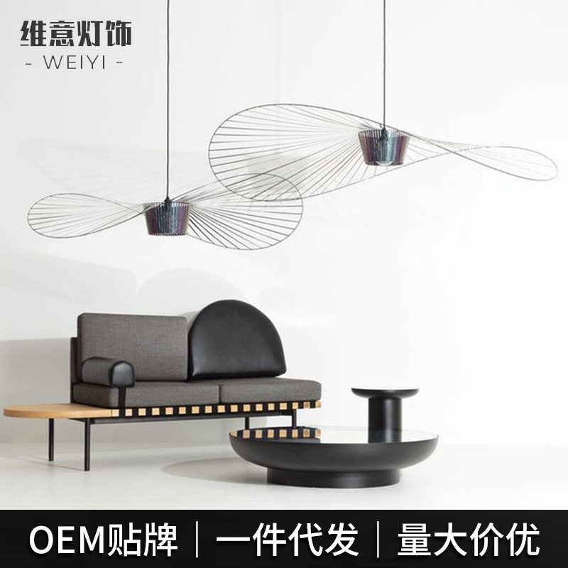 玻璃纤维棒弹力布北欧创意吊灯现代极简客厅设计师艺术吊灯厂家