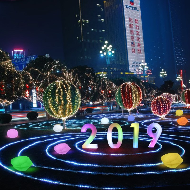 LED发光数字节日户外防水装饰场景遥控七彩灯饰滚塑数Z字母广告灯