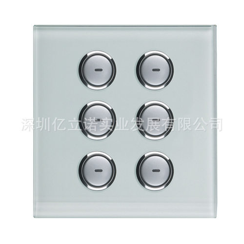 MTN6916_GF玻璃ULTI 6键可编程控制面板智能照明控制系统功能面板