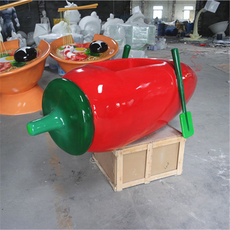 创意玻璃钢辣椒船模型雕塑户外仿真玻璃纤维辣椒植物小品摆件
