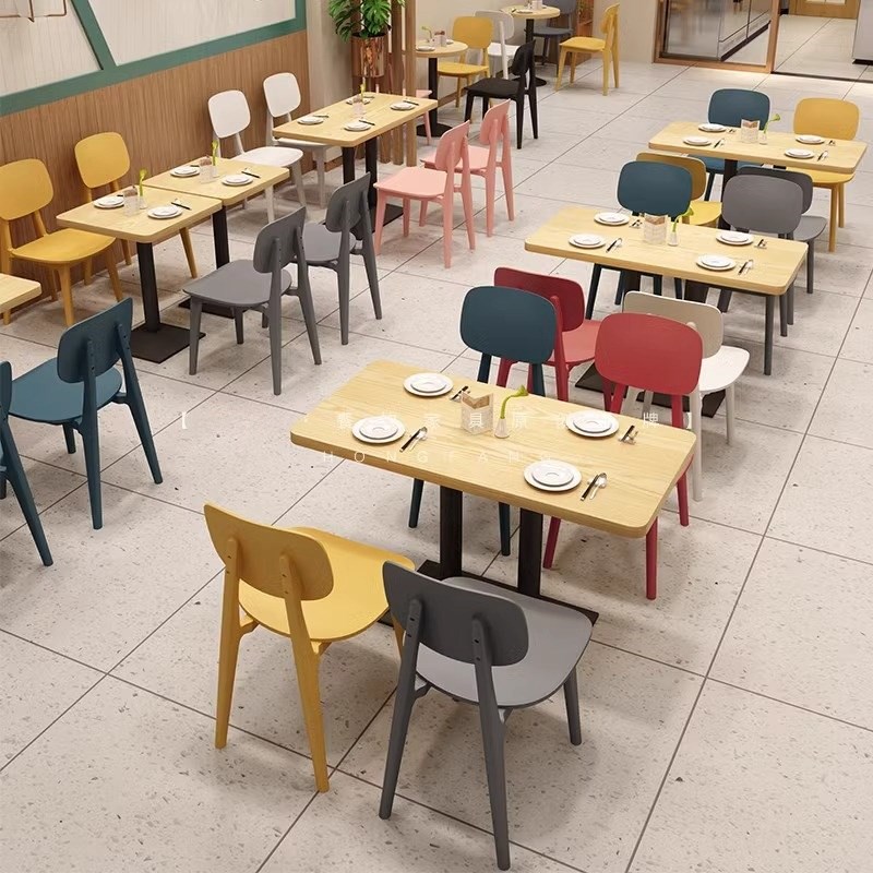 L7公司员工食堂餐饮小吃快餐店餐桌椅商用L组合粉店面馆饭堂餐厅