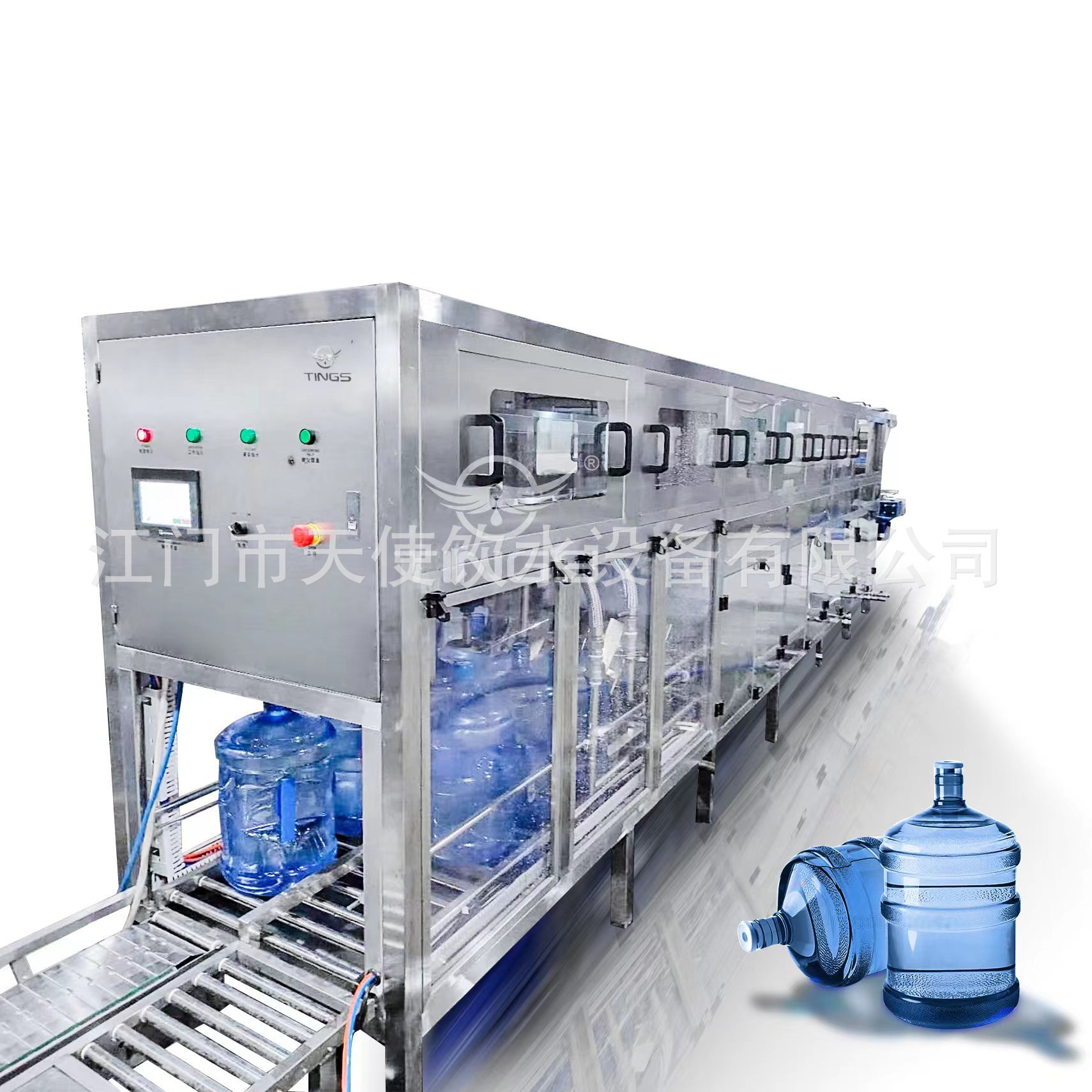 供应桶装水生产线 全自动15-20L洗瓶灌装压盖机 100桶/时桶装水线