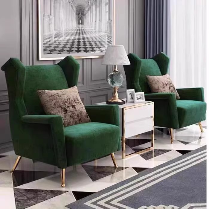 北欧后现代轻奢高靠背老虎椅
