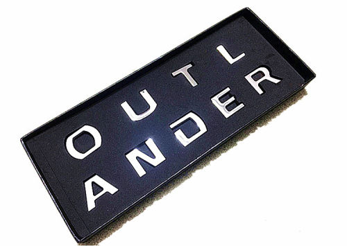 适应于欧蓝德引擎盖字标OUTLANDER改装车贴金属英文字母贴装饰贴