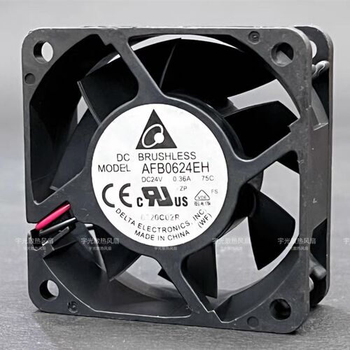 正品台达6cm 6025 24V 0.36A AFB0624EH 三线滚珠服务器散热风扇