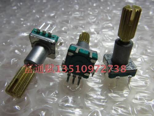 日本ALPS 编码器编码开关 EC11-30位15脉冲带开关 22mm铜柄花轴