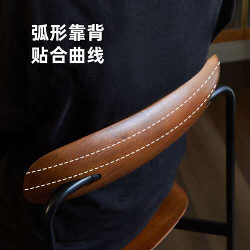 创意小户型家用餐椅中古网红复古风咖啡厅商用奶茶店椅子实木凳子