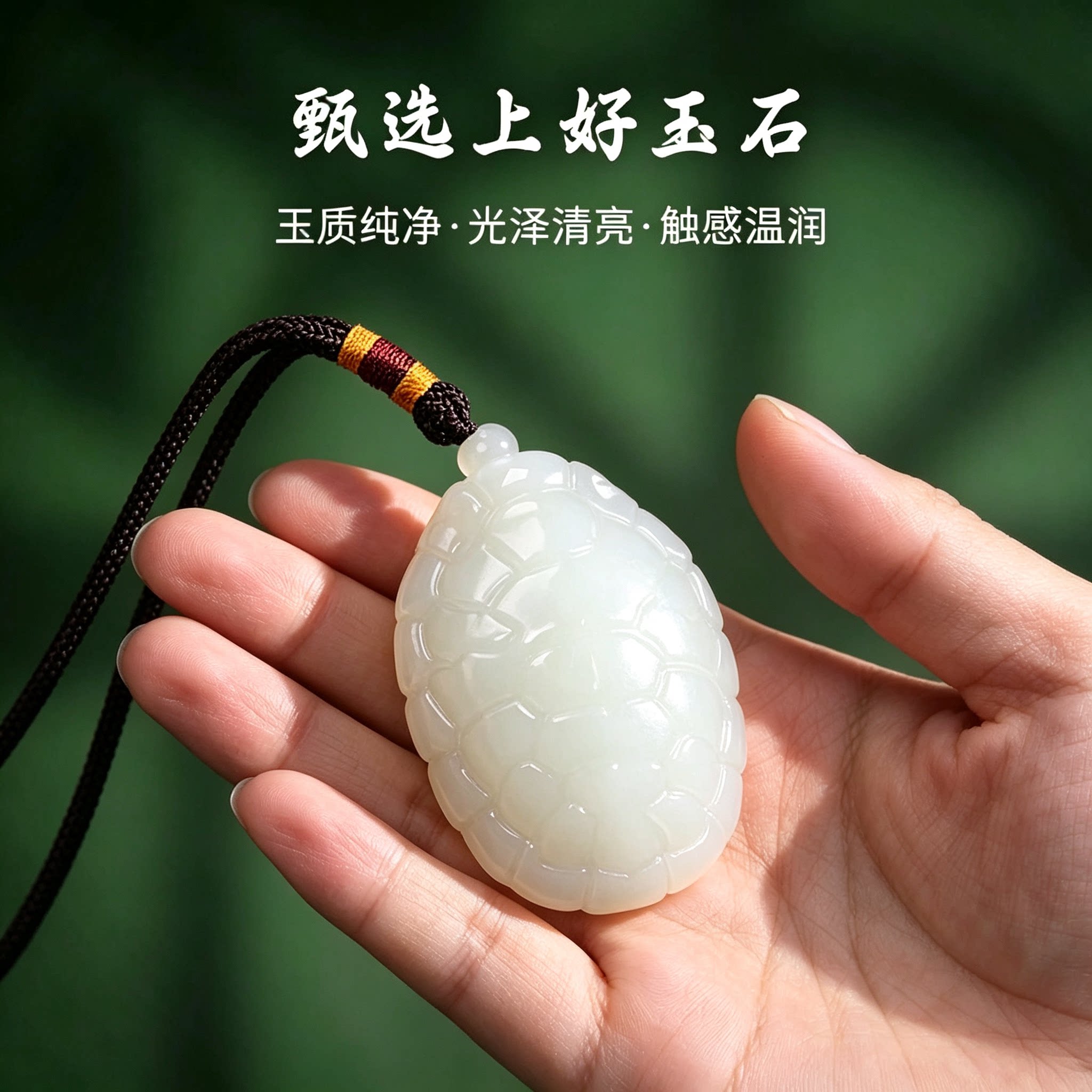 普陀山和田羊脂龟壳手把件钥匙扣图片