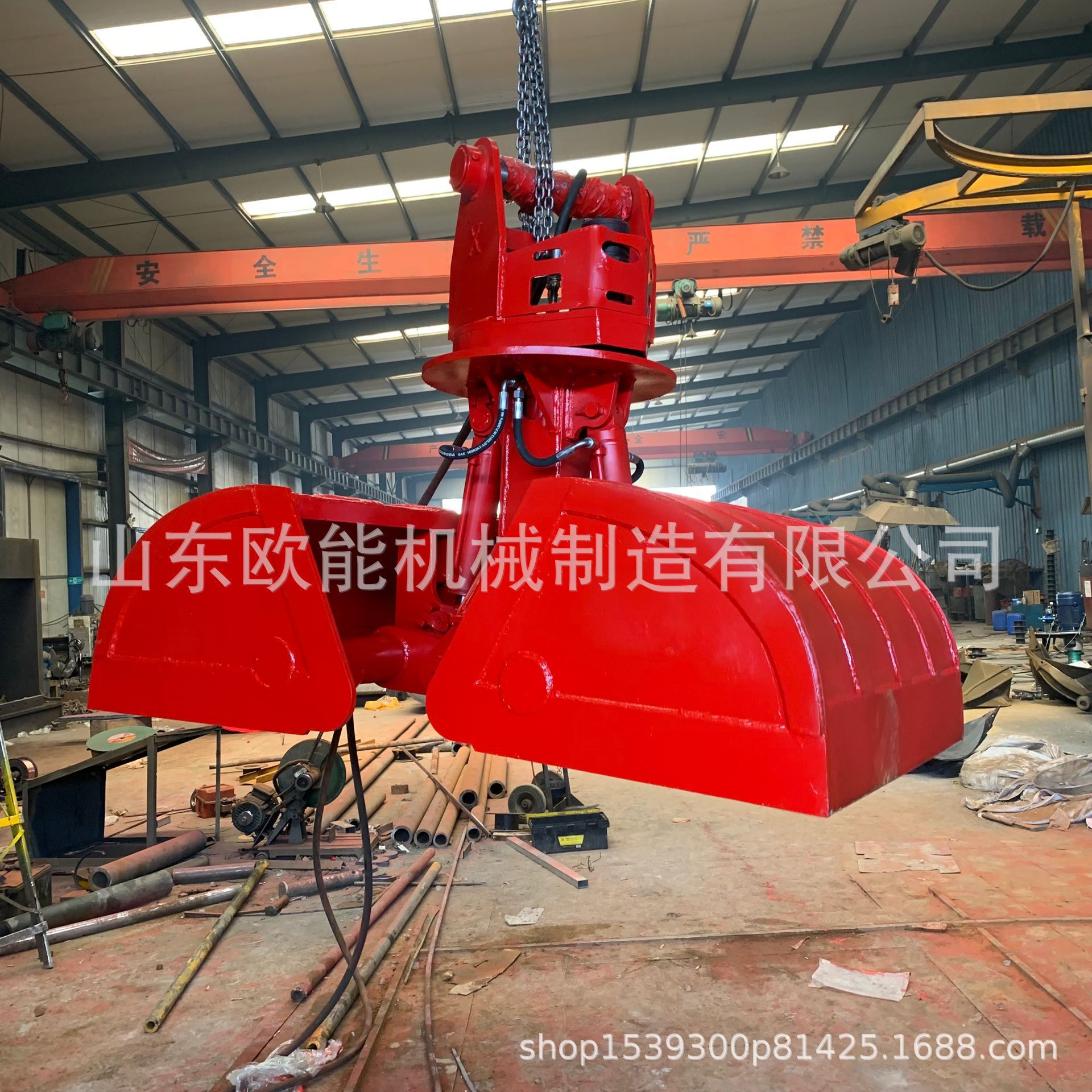 欧能沙场旋转抓泥不锈钢河道贝型河道清理操作灵活用液压斗供应
