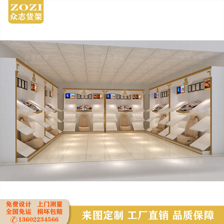 汽车用品配件展示柜座椅坐垫方向盘套组合展示架货架可效果图设计